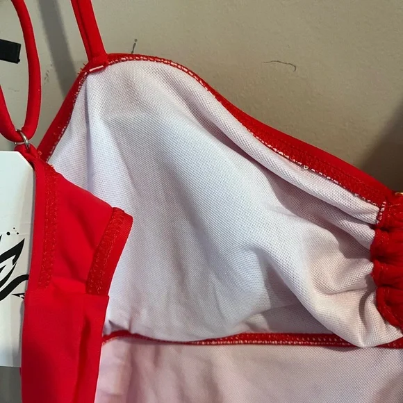 Red Ruffled Swimsuit - Picture 5 of 7